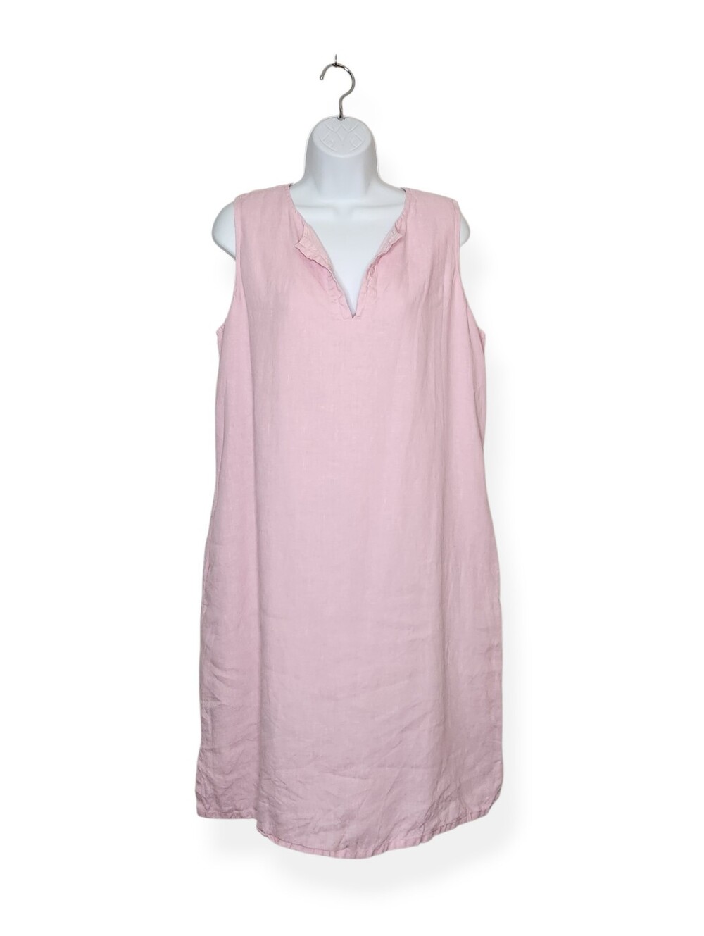 Tommy Bahama Pink Linen Sleeveless V-Neck Shift Dress Summer Size XL
